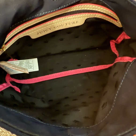 Juicy Couture Vintage Navy Quilted Studded Bag with Gold Accents EUC - Picture 9 of 12